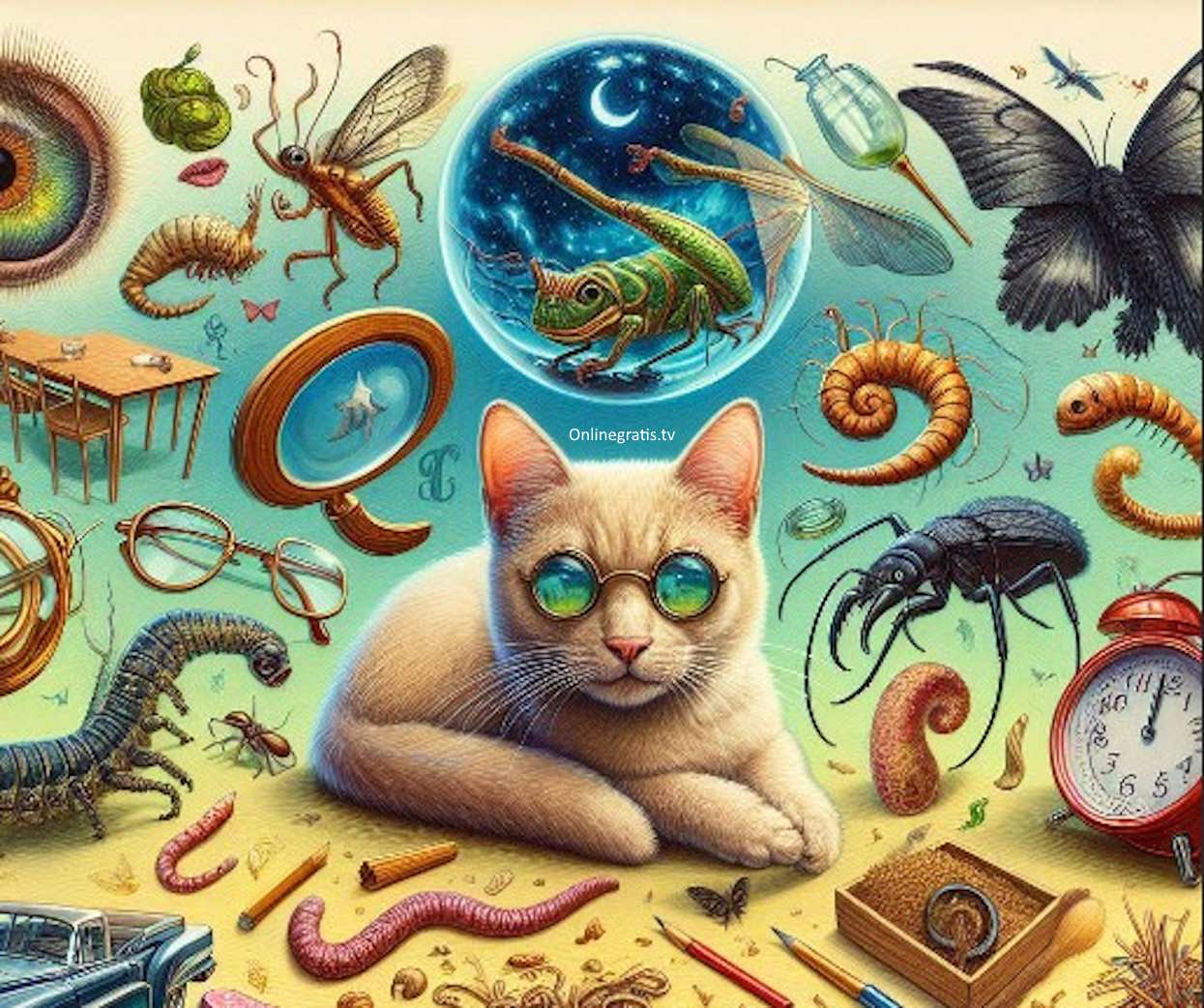 imagen diccionario de los sueños con la letra G Soñamos con gatos, grillos, gafas, gusanos